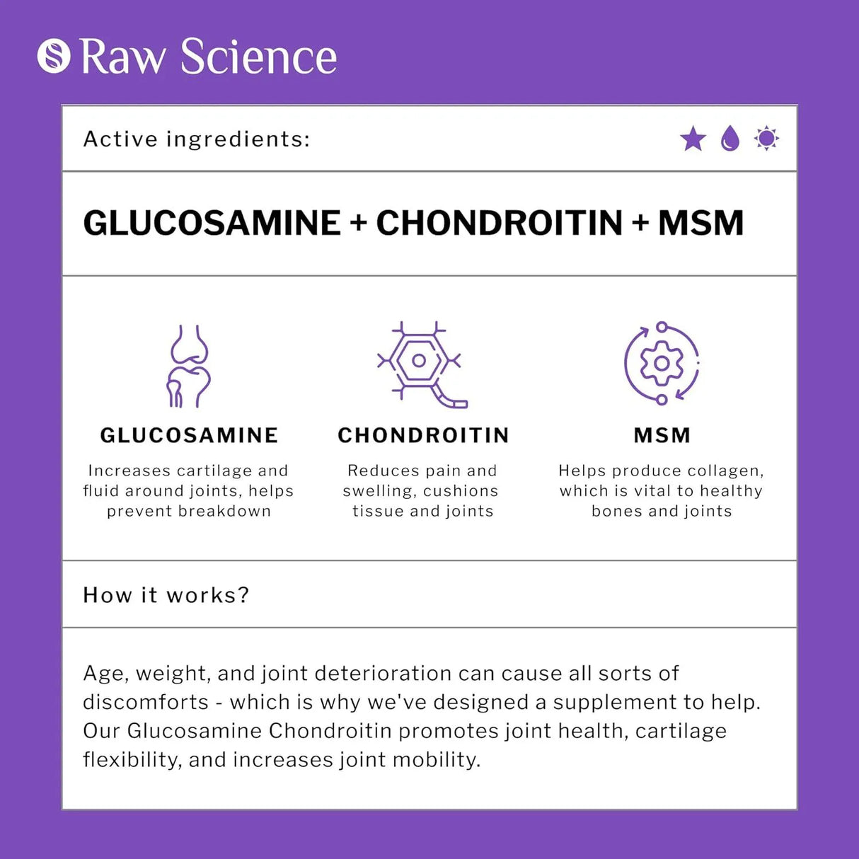 S RAW SCIENCE - S RAW SCIENCE Glucosamine Chondroitin MSM 120 Capsulas - The Red Vitamin MX - Suplementos Alimenticios - {{ shop.shopifyCountryName }}