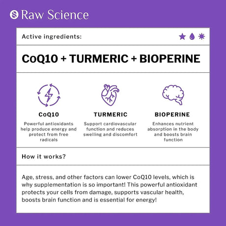 S RAW SCIENCE - S RAW SCIENCE High Absorption CoQ10 with Turmeric 200Mg. 60 Capsulas - The Red Vitamin MX - Suplementos Alimenticios - {{ shop.shopifyCountryName }}