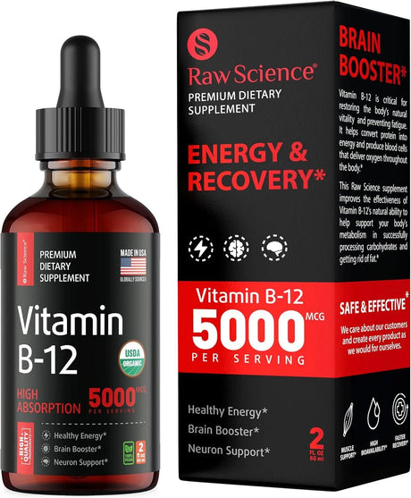 S RAW SCIENCE - S RAW SCIENCE Vitamin B12 Liquid Drops 5000mcg 2 Fl.Oz. - The Red Vitamin MX - Suplementos Alimenticios - {{ shop.shopifyCountryName }}