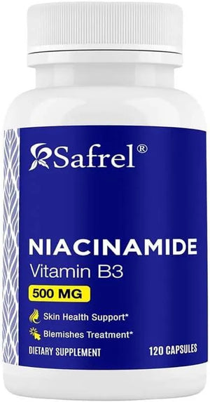 SAFREL - Safrel Niacinamide 500Mg. 120 Capsulas - The Red Vitamin MX - Suplementos Alimenticios - {{ shop.shopifyCountryName }}