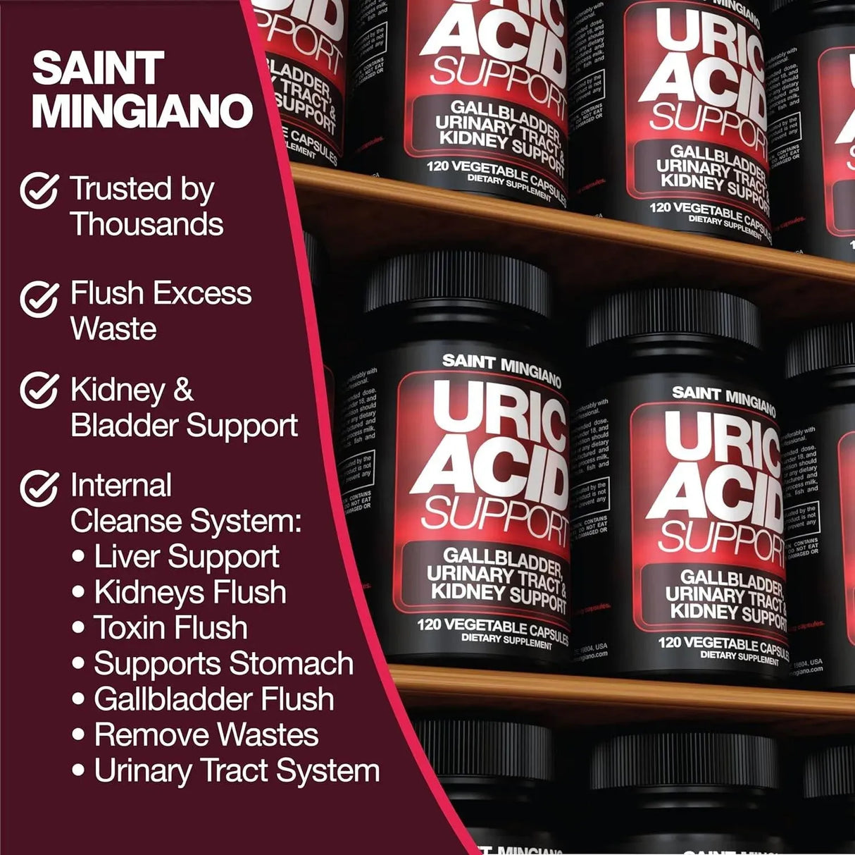 SAINT MINGIANO - Saint Mingiano Uric Acid Support 120 Capsulas - The Red Vitamin MX - Suplementos Alimenticios - {{ shop.shopifyCountryName }}