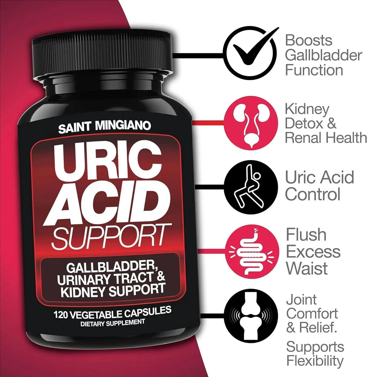 SAINT MINGIANO - Saint Mingiano Uric Acid Support 120 Capsulas - The Red Vitamin MX - Suplementos Alimenticios - {{ shop.shopifyCountryName }}