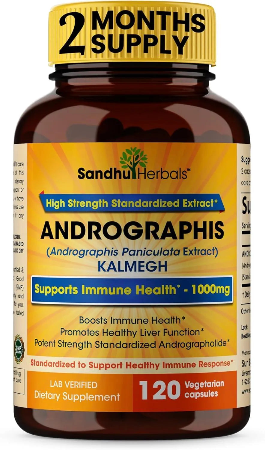 SANDHU HERBALS - Sandhu Herbals Andrographis Paniculata Kalmegh 120 Capsulas - The Red Vitamin MX - Suplementos Alimenticios - {{ shop.shopifyCountryName }}