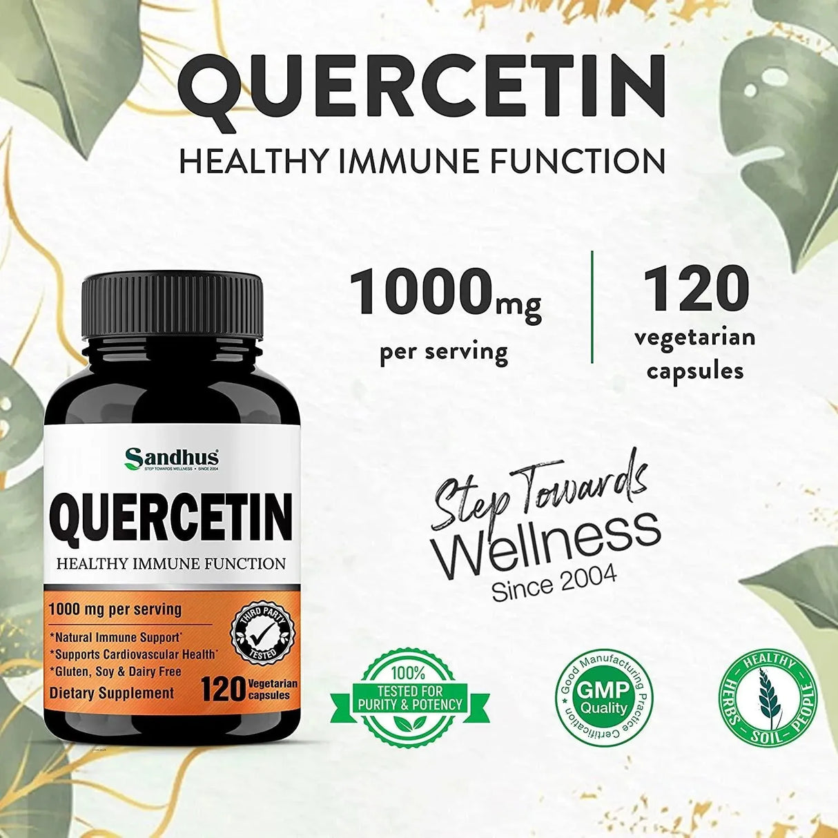 SANDHU´S - Sandhu's Quercetin 1000Mg. 120 Capsulas - The Red Vitamin MX - Suplementos Alimenticios - {{ shop.shopifyCountryName }}