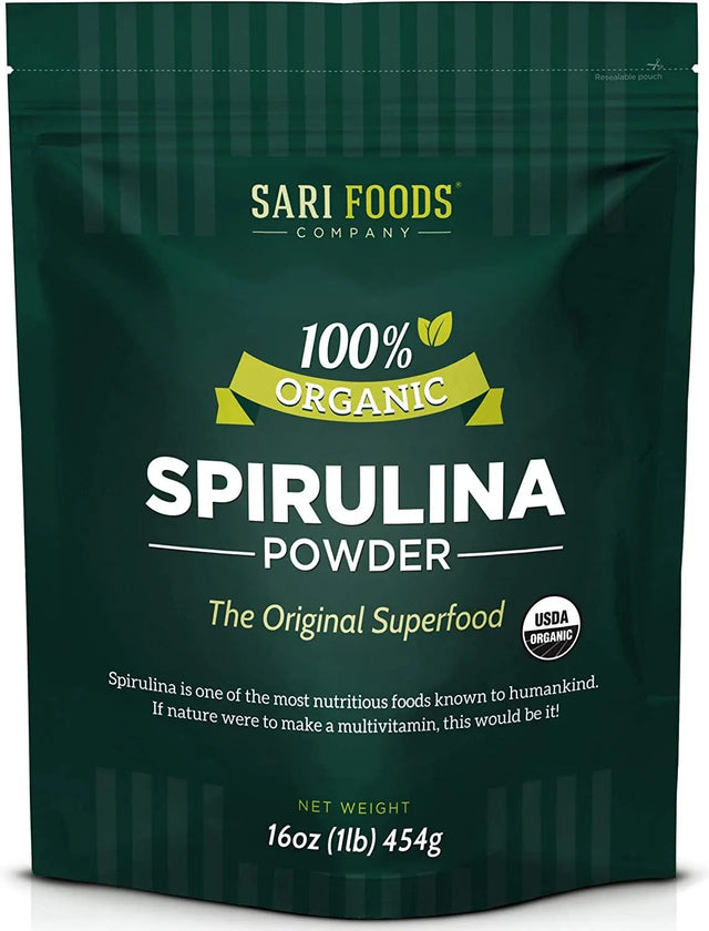 SARI FOODS - Sari Foods Co Organic Spirulina Powder 454Gr. - The Red Vitamin MX - Suplementos Alimenticios - {{ shop.shopifyCountryName }}