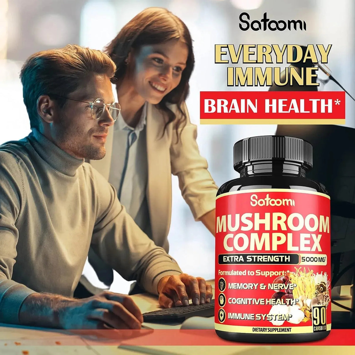 SATOOMI - Satoomi 10in1 Mushroom Supplement Complex 5000Mg. 90 Capsulas - The Red Vitamin MX - Suplementos Alimenticios - {{ shop.shopifyCountryName }}