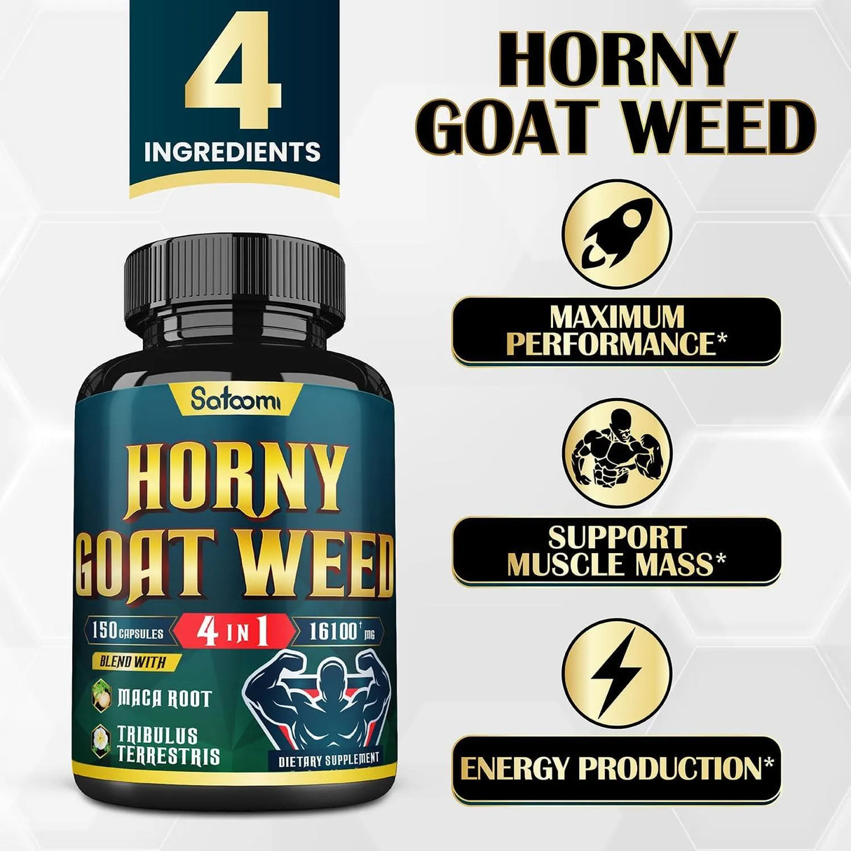 SATOOMI - Satoomi Horny Goat Weed 16,100Mg. 150 Capsulas - The Red Vitamin MX - Suplementos Alimenticios - {{ shop.shopifyCountryName }}