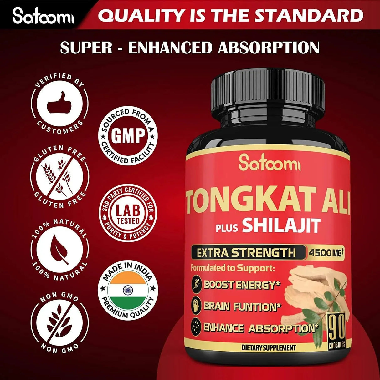 SATOOMI - Satoomi Tongkat Ali Shilajit Blended 4500 Mg. 90 Capsulas - The Red Vitamin MX - Suplementos Alimenticios - {{ shop.shopifyCountryName }}