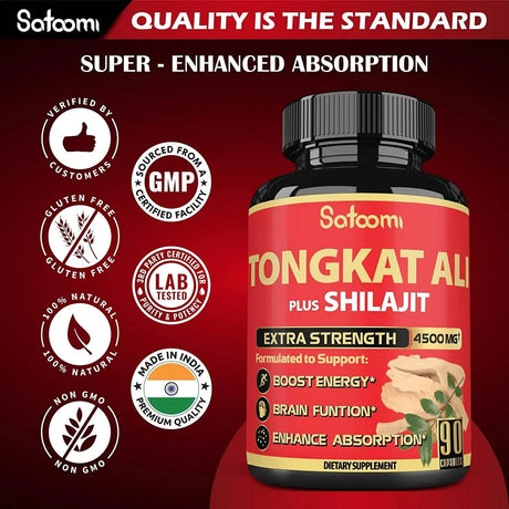 SATOOMI - Satoomi Tongkat Ali Shilajit Blended 4500 Mg. 90 Capsulas - The Red Vitamin MX - Suplementos Alimenticios - {{ shop.shopifyCountryName }}
