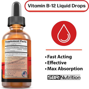 SBR NUTRITION - SBR Nutrition Extra Strength 6000mcg Vitamin B12 Sublingual Liquid Drops 60Ml. - The Red Vitamin MX - Suplementos Alimenticios - {{ shop.shopifyCountryName }}