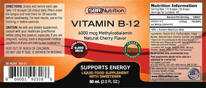 SBR NUTRITION - SBR Nutrition Extra Strength 6000mcg Vitamin B12 Sublingual Liquid Drops 60Ml. - The Red Vitamin MX - Suplementos Alimenticios - {{ shop.shopifyCountryName }}