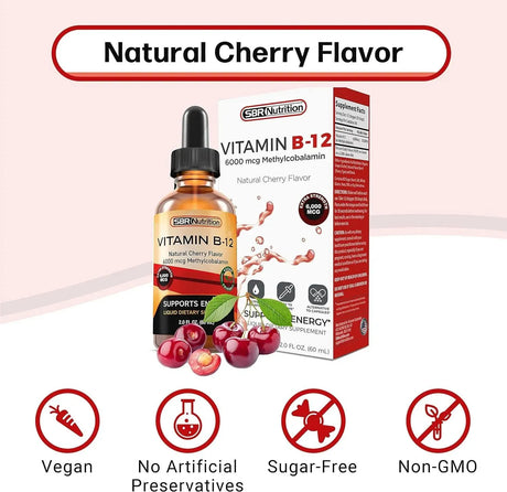 SBR NUTRITION - SBR Nutrition Extra Strength 6000mcg Vitamin B12 Sublingual Liquid Drops 60Ml. - The Red Vitamin MX - Suplementos Alimenticios - {{ shop.shopifyCountryName }}