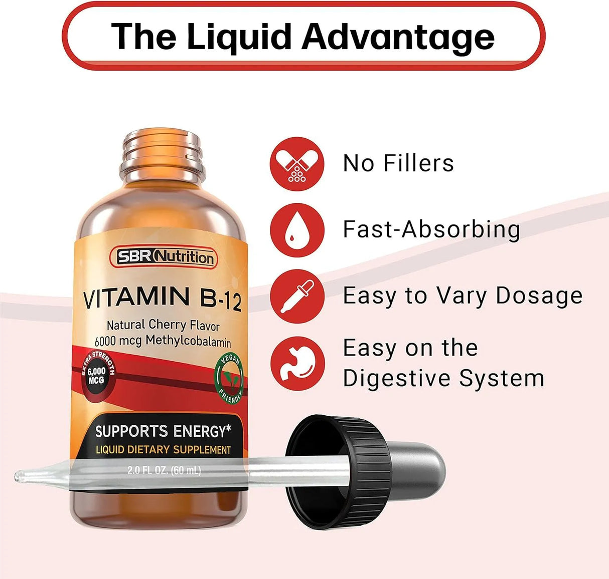 SBR NUTRITION - SBR Nutrition Extra Strength 6000mcg Vitamin B12 Sublingual Liquid Drops 60Ml. - The Red Vitamin MX - Suplementos Alimenticios - {{ shop.shopifyCountryName }}