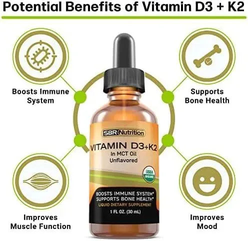 SBR NUTRITION - SBR Nutrition Vitamin D3 + K2 (MK-7) Liquid Drops with MCT Oil 30Ml. - The Red Vitamin MX - Suplementos Alimenticios - {{ shop.shopifyCountryName }}