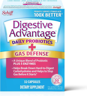 SCHIFF - Schiff Digestive Advantage Fast Acting Enzymes Plus Daily Probiotic 32 Capsulas - The Red Vitamin MX - Suplementos Alimenticios - {{ shop.shopifyCountryName }}