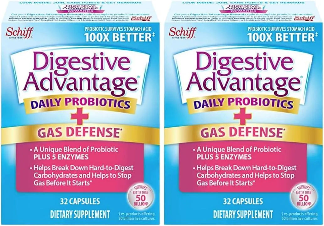 SCHIFF - Schiff Digestive Advantage Fast Acting Enzymes Plus Daily Probiotic 64 Capsulas - The Red Vitamin MX - Suplementos Alimenticios - {{ shop.shopifyCountryName }}