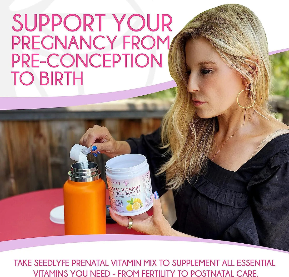 SEEDLYFE - Seedlyfe Prenatal Vitamin Powder with Electrolytes 288Gr. - The Red Vitamin MX - Suplementos Alimenticios - {{ shop.shopifyCountryName }}