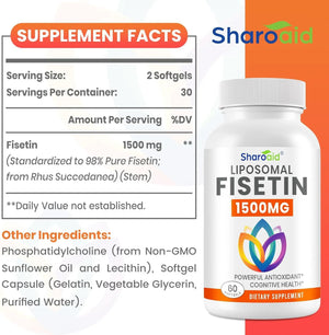 SHAROAID - Sharoaid Fisetin 1500Mg. 60 Capsulas 2 Pack - The Red Vitamin MX - Suplementos Alimenticios - {{ shop.shopifyCountryName }}