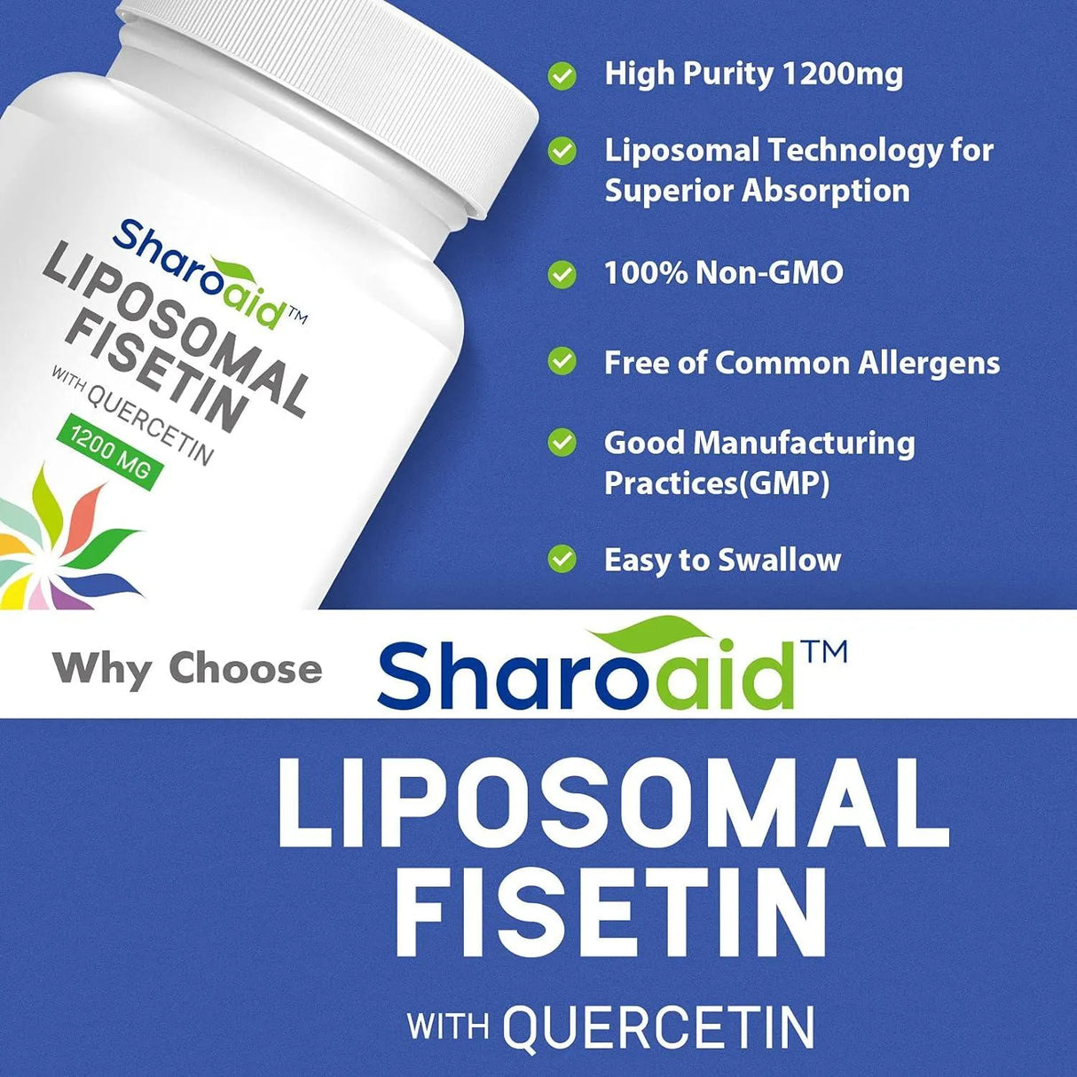 SHAROAID - Sharoaid Liposomal Fisetin with Quercetin 1200Mg. 60 Capsulas - The Red Vitamin MX - Suplementos Alimenticios - {{ shop.shopifyCountryName }}