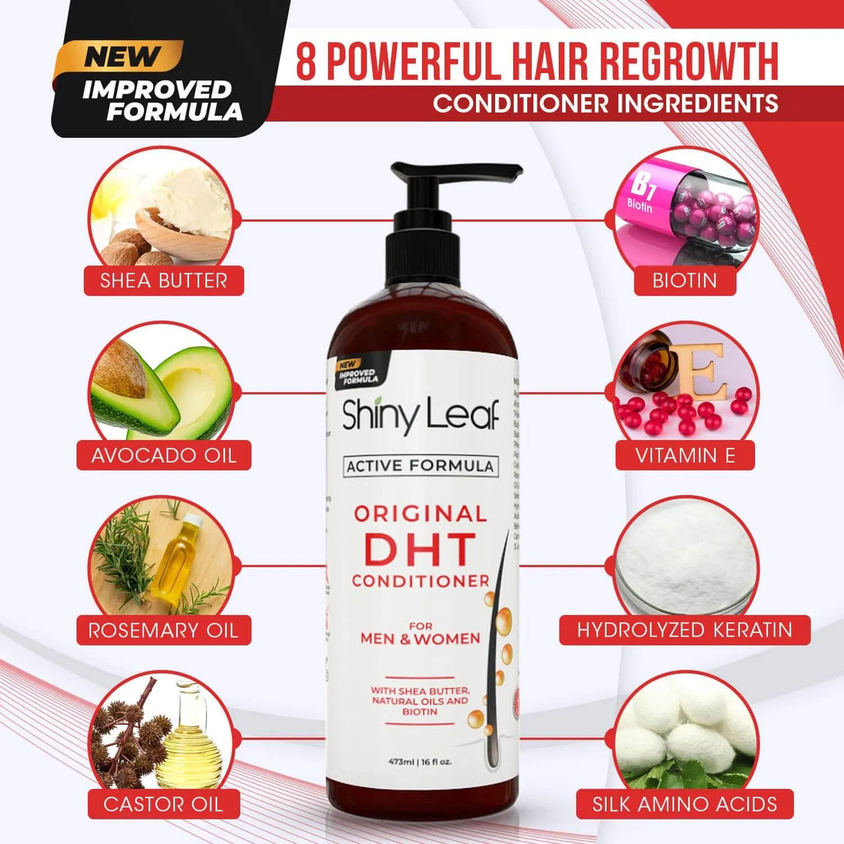 SHINY LEAF - Shiny Leaf DHT Blocker Conditioner for Hair Loss with Rosemary Leaf Oil 473Ml. - The Red Vitamin MX - Acondicionador Para Cabello - {{ shop.shopifyCountryName }}