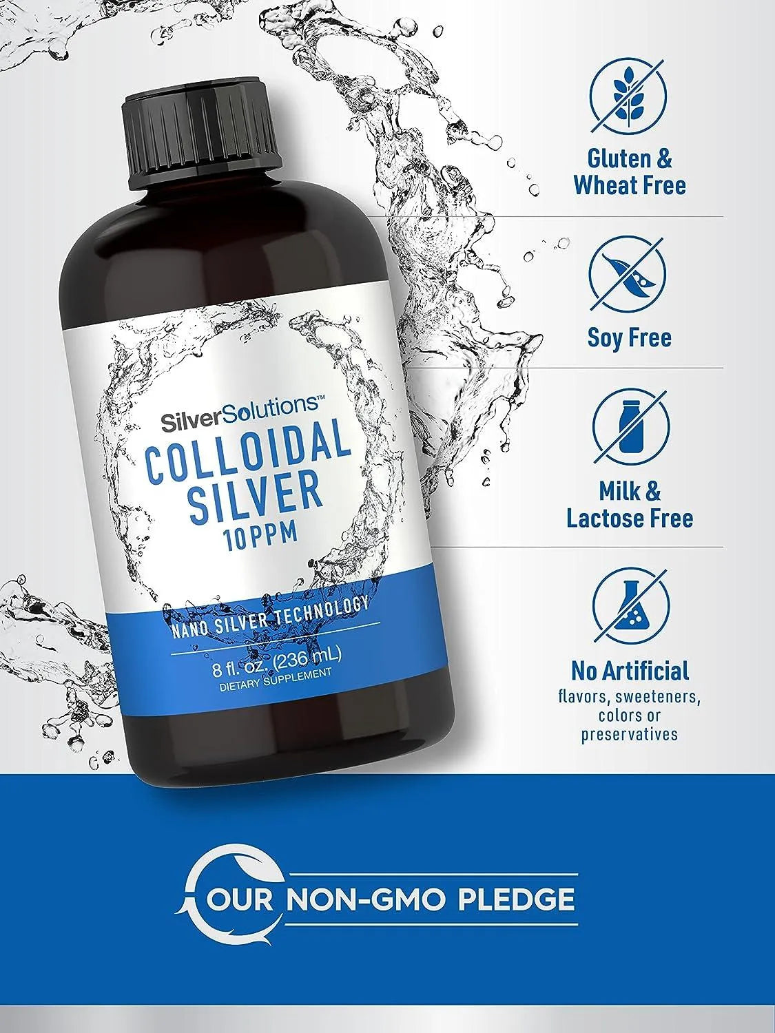 SILVER SOLUTIONS - Silver Solutions Colloidal Silver 10 PPM 236Ml. - The Red Vitamin MX - Suplementos Alimenticios - {{ shop.shopifyCountryName }}