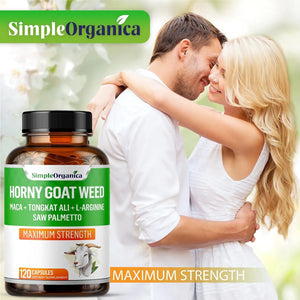 SIMPLE ORGANICA - Simple Organica Horny Goat Weed 120 Capsulas - The Red Vitamin MX - Suplementos Alimenticios - {{ shop.shopifyCountryName }}