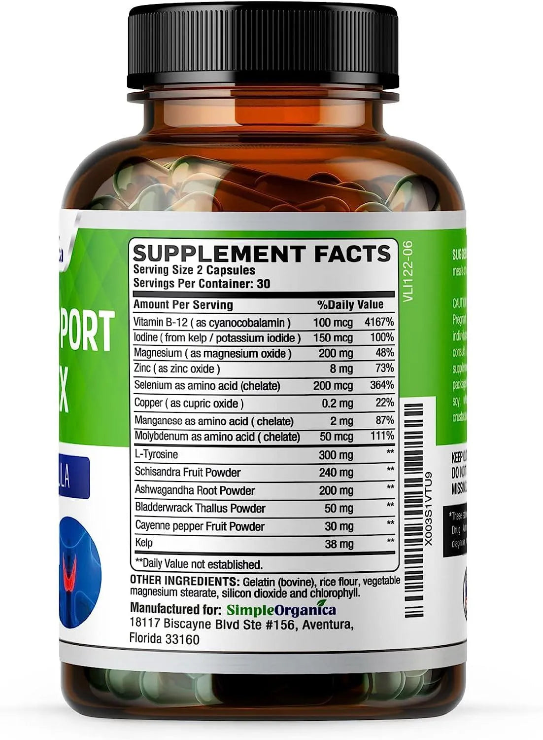 SIMPLE ORGANICA - Simple Organica Thyroid Support Complex with Iodine 60 Capsulas - The Red Vitamin MX - Suplementos Alimenticios - {{ shop.shopifyCountryName }}