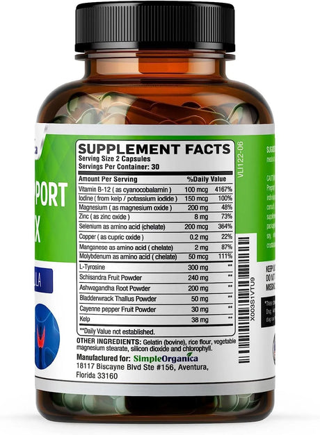 SIMPLE ORGANICA - Simple Organica Thyroid Support Complex with Iodine 60 Capsulas - The Red Vitamin MX - Suplementos Alimenticios - {{ shop.shopifyCountryName }}