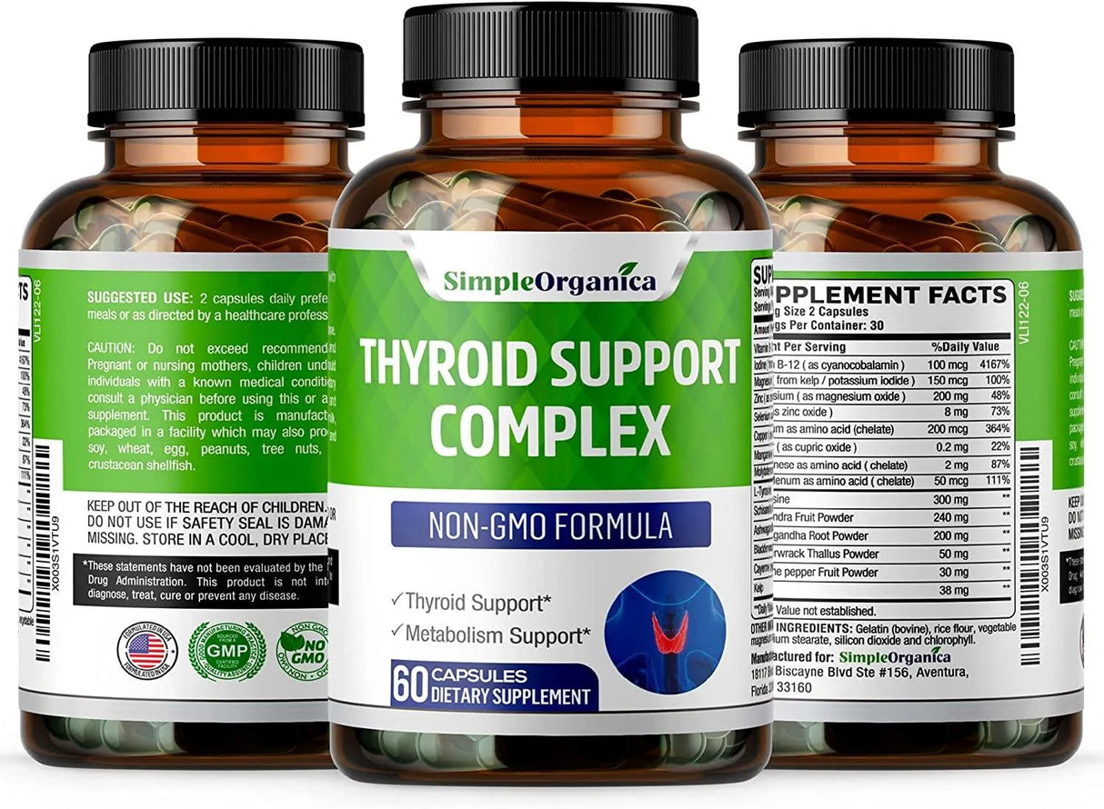 SIMPLE ORGANICA - Simple Organica Thyroid Support Complex with Iodine 60 Capsulas - The Red Vitamin MX - Suplementos Alimenticios - {{ shop.shopifyCountryName }}