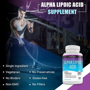 SIMPLE-ORGANICS - Simple-Organics Alpha Lipoic Acid 600Mg. 120 Capsulas - The Red Vitamin MX - Suplementos Alimenticios - {{ shop.shopifyCountryName }}