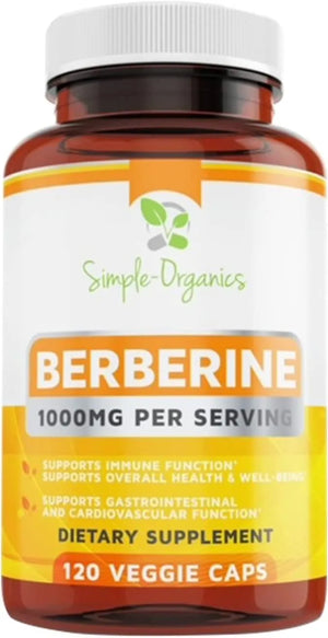 SIMPLE-ORGANICS - Simple-Organics Berberine 1000Mg. 120 Capsulas - The Red Vitamin MX - Suplementos Alimenticios - {{ shop.shopifyCountryName }}