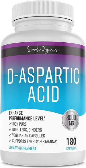 SIMPLE-ORGANICS - Simple-Organics D-Aspartic Acid 3000Mg. 180 Capsulas - The Red Vitamin MX - Suplementos Alimenticios - {{ shop.shopifyCountryName }}