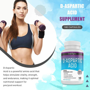 SIMPLE-ORGANICS - Simple-Organics D-Aspartic Acid 3000Mg. 180 Capsulas - The Red Vitamin MX - Suplementos Alimenticios - {{ shop.shopifyCountryName }}