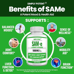 SIMPLY POTENT - Simply Potent SAM-e 500Mg. 60 Capsulas - The Red Vitamin MX - Suplementos Alimenticios - {{ shop.shopifyCountryName }}