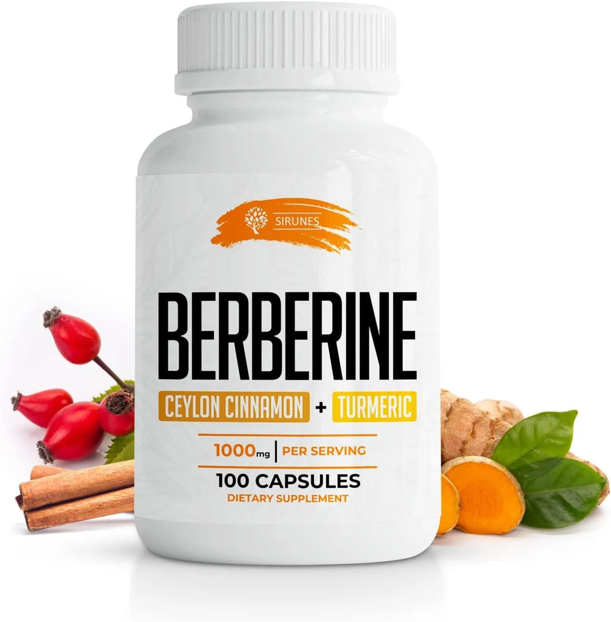 SIRUNES - SIRUNES Berberine Capsules Ceylon Cinnamon & Turmeric 1000Mg. 100 Capsulas - The Red Vitamin MX - Suplementos Alimenticios - {{ shop.shopifyCountryName }}