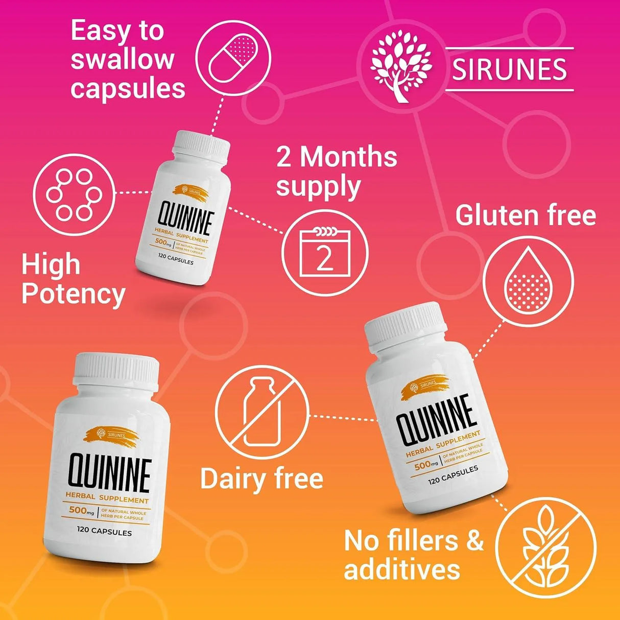 SIRUNES - Sirunes Quinine 1000Mg. 120 Tabletas - The Red Vitamin MX - Suplementos Alimenticios - {{ shop.shopifyCountryName }}