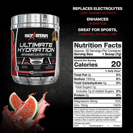 SIX STAR - Electrolyte Powder Six Star Ultimate Hydration Powder 50 Servicios - The Red Vitamin MX - Suplementos Alimenticios - {{ shop.shopifyCountryName }}