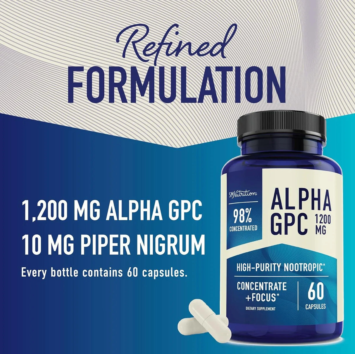 SM Nutrition - SM Nutrition Alpha GPC Choline 600Mg. 60 Capsulas - The Red Vitamin MX - Suplementos Alimenticios - {{ shop.shopifyCountryName }}