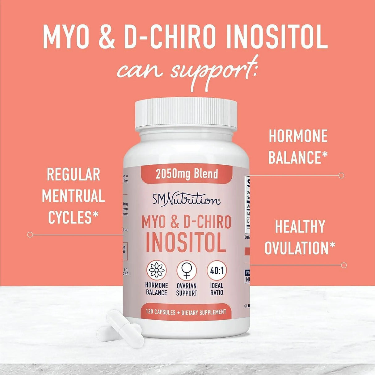 SM Nutrition - SMNutrition Myo-Inositol & D-Chiro Inositol 120 Capsulas - The Red Vitamin MX - Suplementos Alimenticios - {{ shop.shopifyCountryName }}