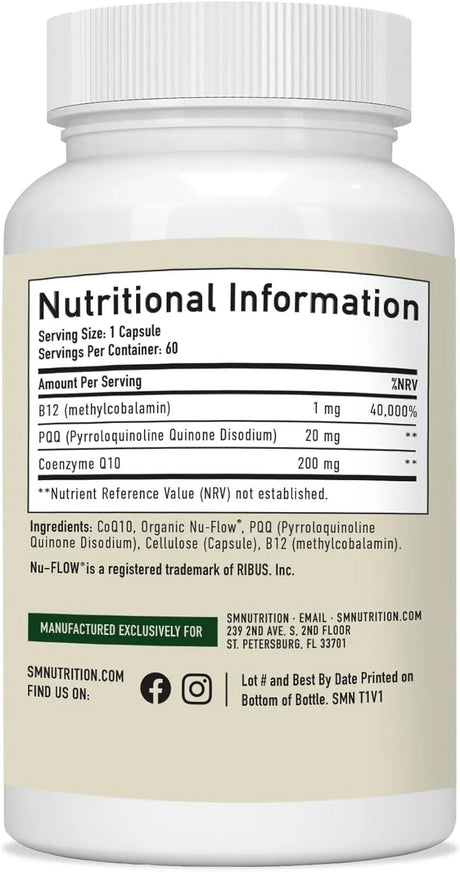 SM Nutrition - SMNutrition PQQ Supplement 20Mg. 60 Capsulas - The Red Vitamin MX - Suplementos Alimenticios - {{ shop.shopifyCountryName }}