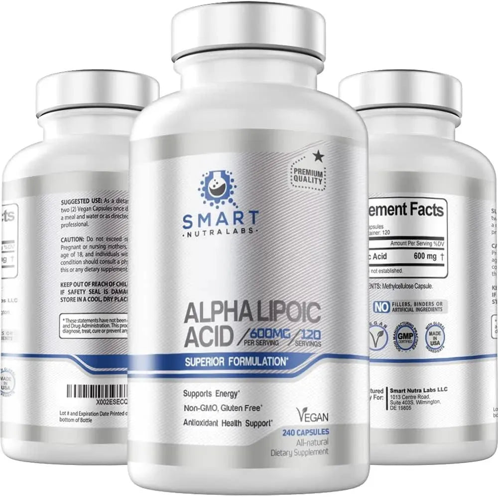 SMART NUTRA LABS - Smart Nutra Labs Alpha Lipoic Acid 600Mg. 240 Capsulas - The Red Vitamin MX - Suplementos Alimenticios - {{ shop.shopifyCountryName }}