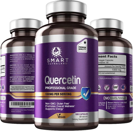 SMART NUTRA LABS - SMART NUTRA LABS Quercetin 1000Mg. 180 Capsulas - The Red Vitamin MX - Suplementos Alimenticios - {{ shop.shopifyCountryName }}