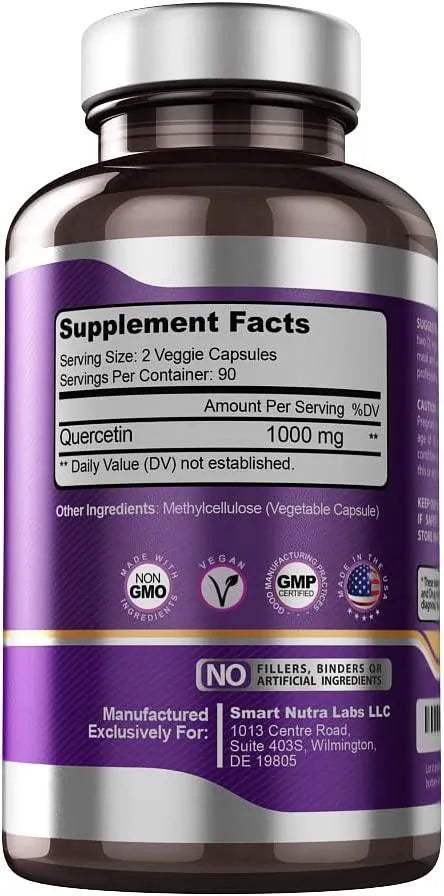 SMART NUTRA LABS - SMART NUTRA LABS Quercetin 1000Mg. 180 Capsulas - The Red Vitamin MX - Suplementos Alimenticios - {{ shop.shopifyCountryName }}