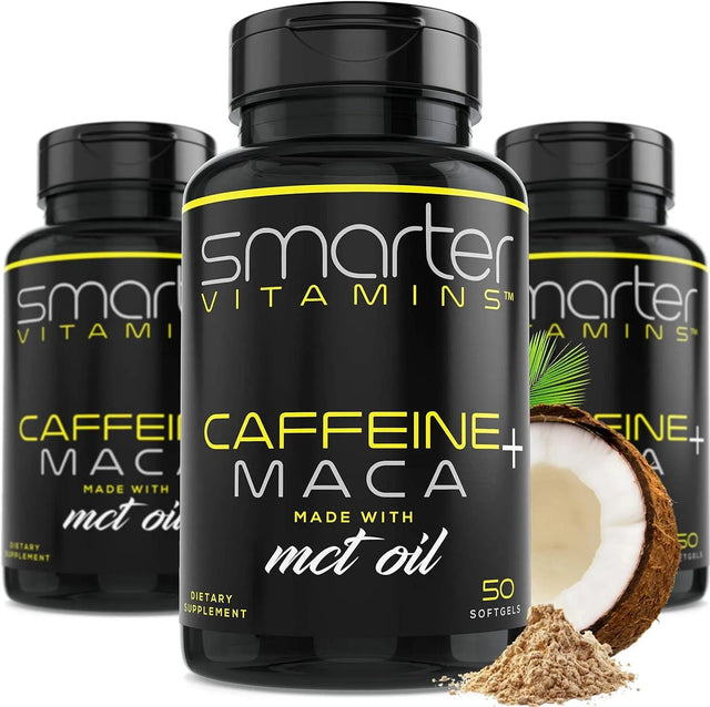 SMARTER VITAMINS - SmarterVitamins Caffeine Pills & Coconut MCT Oil with Maca Root 50 Capsulas Blandas 3 Pack - The Red Vitamin MX - Suplementos Alimenticios - {{ shop.shopifyCountryName }}