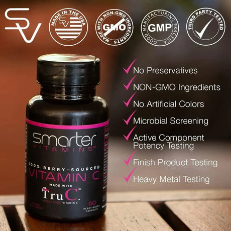 SMARTER VITAMINS - SmarterVitamins Raw Whole Food Vitamin C 60 Capsulas - The Red Vitamin MX - Suplementos Alimenticios - {{ shop.shopifyCountryName }}