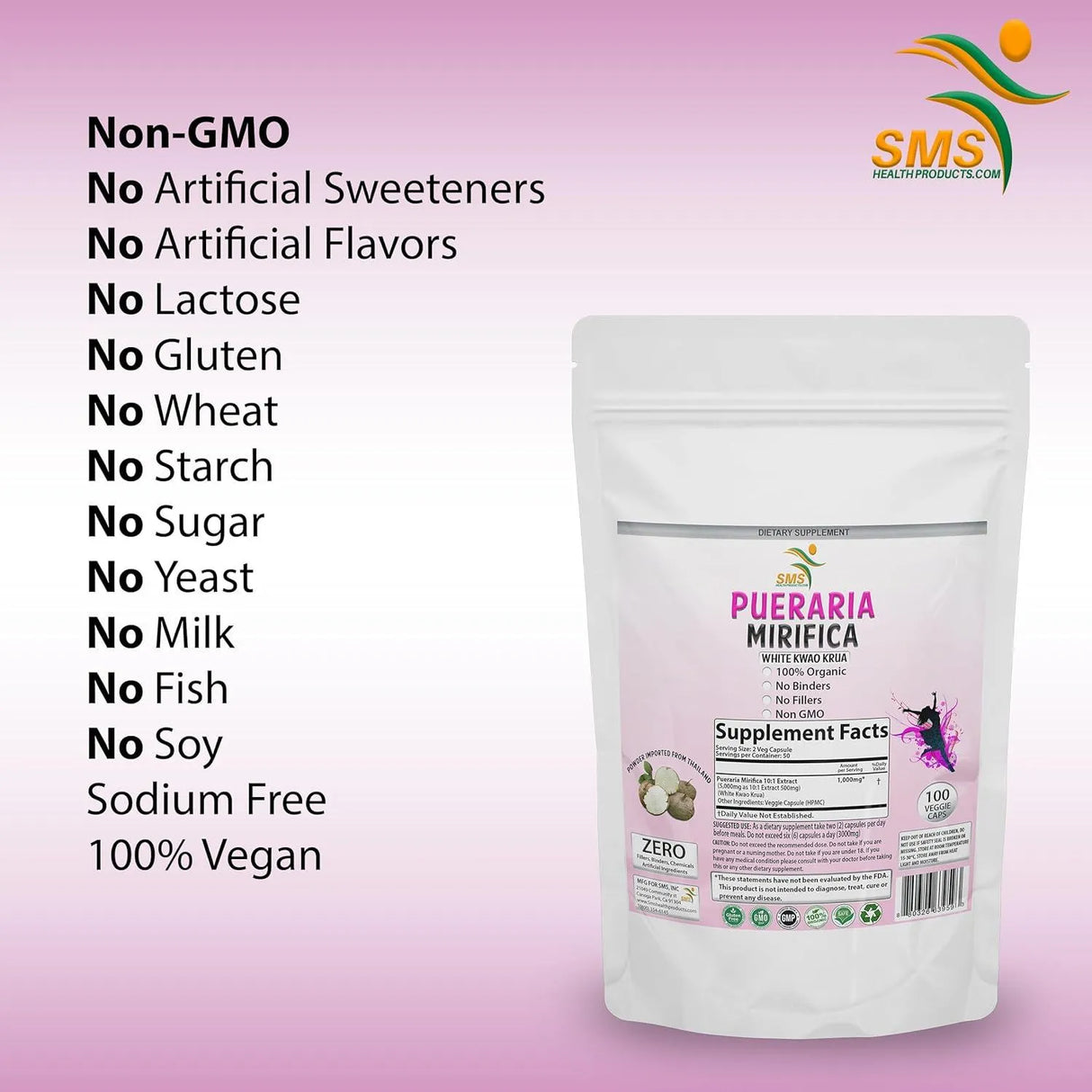 SMS - SMS Pueraria Mirifica Extract Powder 100 Capsulas - The Red Vitamin MX - Suplementos Alimenticios - {{ shop.shopifyCountryName }}