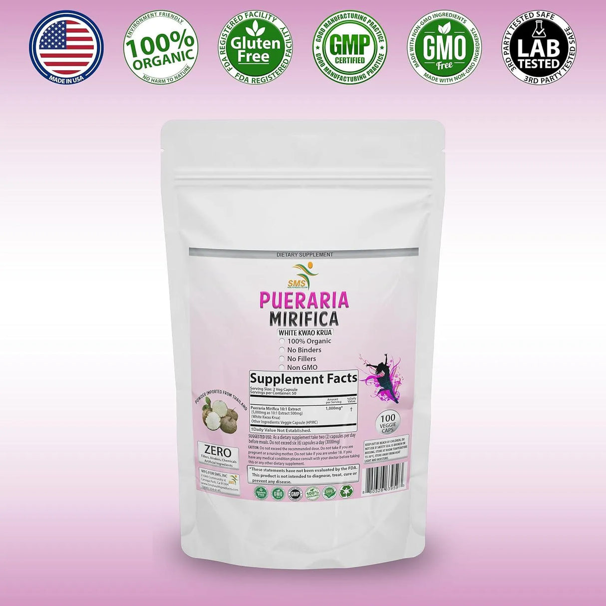 SMS - SMS Pueraria Mirifica Extract Powder 100 Capsulas - The Red Vitamin MX - Suplementos Alimenticios - {{ shop.shopifyCountryName }}