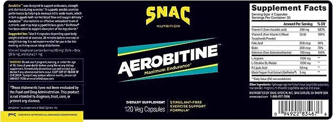 SNAC - SNAC Aerobitine Stimulant Free Pre-Workout Formula for Maximum Endurance 120 Capsulas - The Red Vitamin MX - Suplementos Alimenticios - {{ shop.shopifyCountryName }}