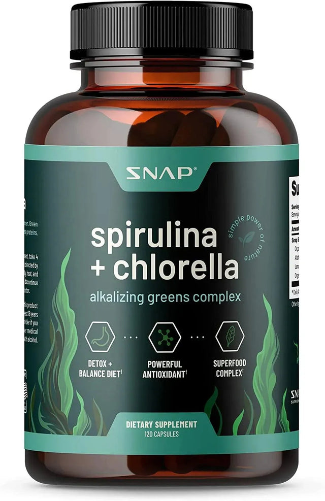 SNAP - Snap Organic Spirulina Chlorella Capsules 120 Capsulas - The Red Vitamin MX - Suplementos Alimenticios - {{ shop.shopifyCountryName }}