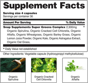 SNAP - Snap Organic Spirulina Chlorella Capsules 120 Capsulas - The Red Vitamin MX - Suplementos Alimenticios - {{ shop.shopifyCountryName }}